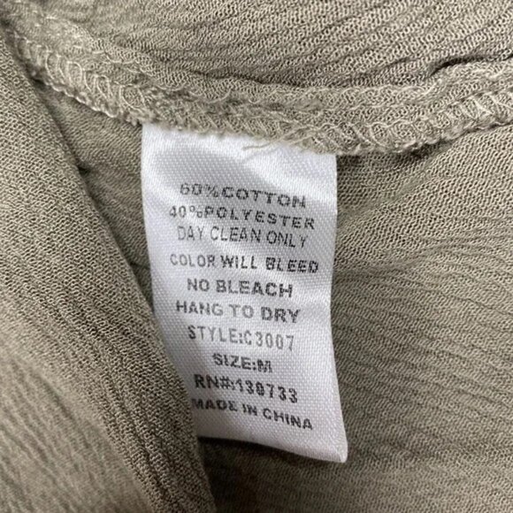 UMGEE OLIVE GREEN OFF THE SHOULDER FLOWY BLOUSE W/CROCHET ACCENTS MEDIUM-EUC - Picture 5 of 5